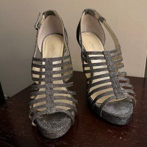 Caparros Gunmetal Glitter Kassidy Heels